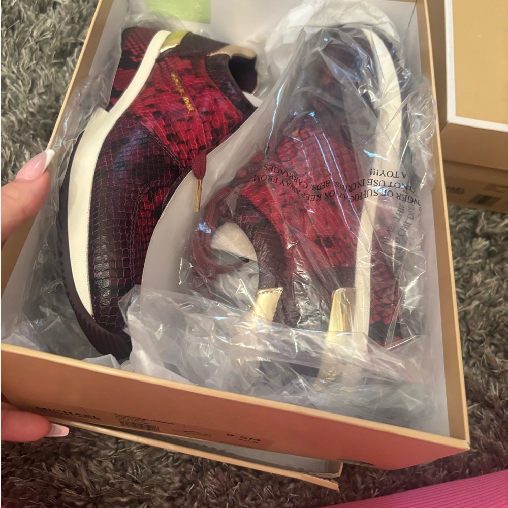 MICHAEL Michael Kors Red and Black Sneakers